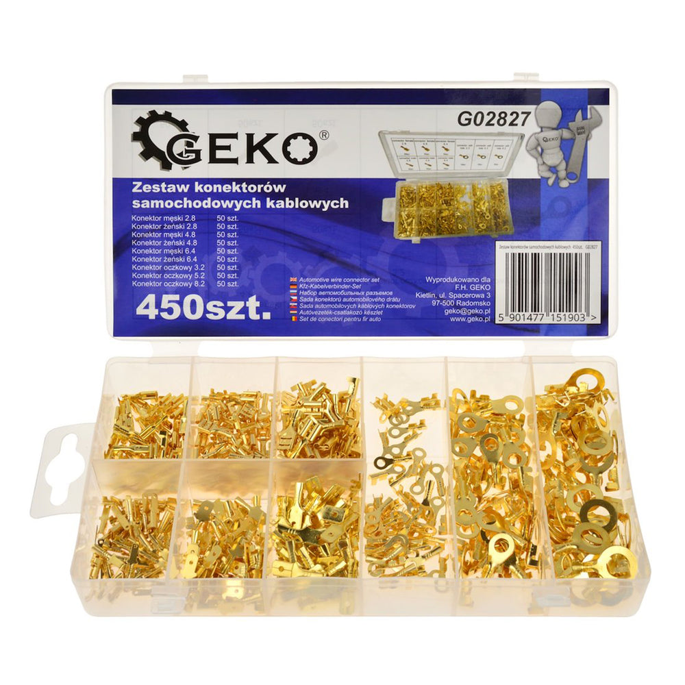 Set conectori auto 450 piese 2.8-8.2 mm GEKO
