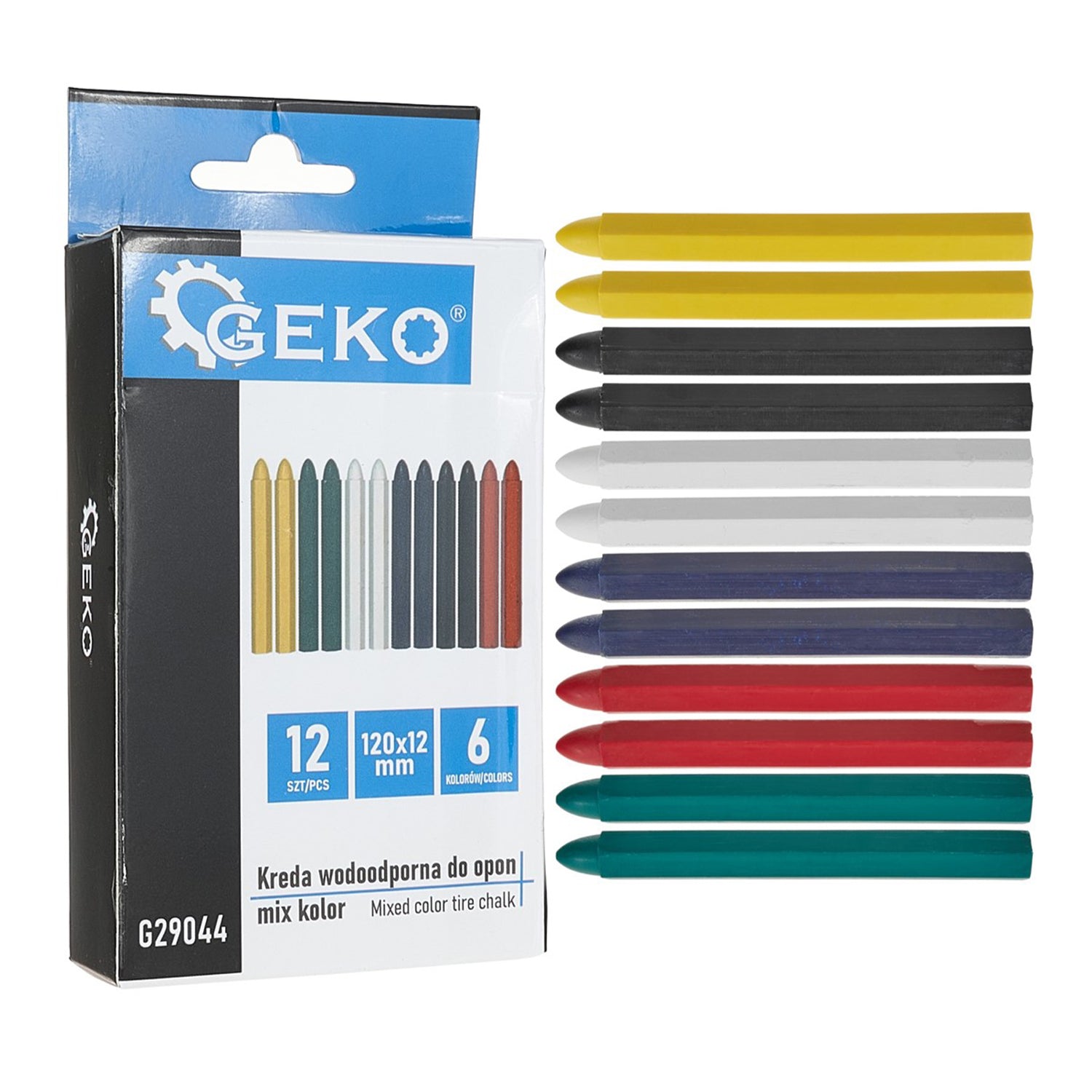 Set crete pentru marcat anvelope 12 piese 6 culori GEKO