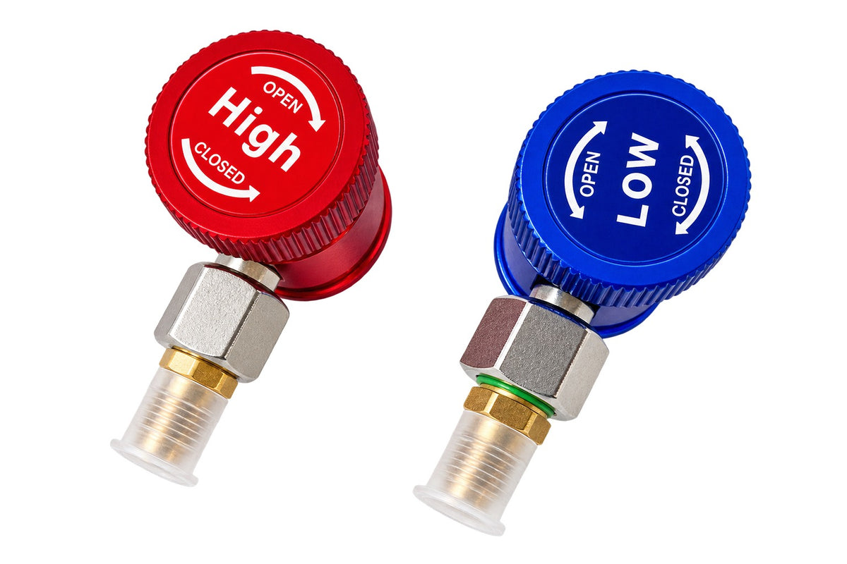 Set cupla rapida cu robinet si adaptor r1234yf pentru aparate de clima 90 grade GEBO TOOLS