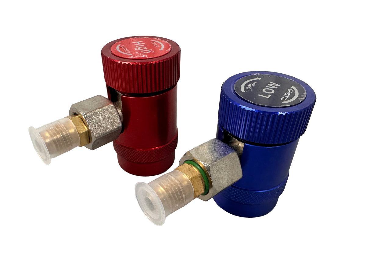 Set cupla rapida cu robinet si adaptor r1234yf pentru aparate de clima 90 grade GEBO TOOLS