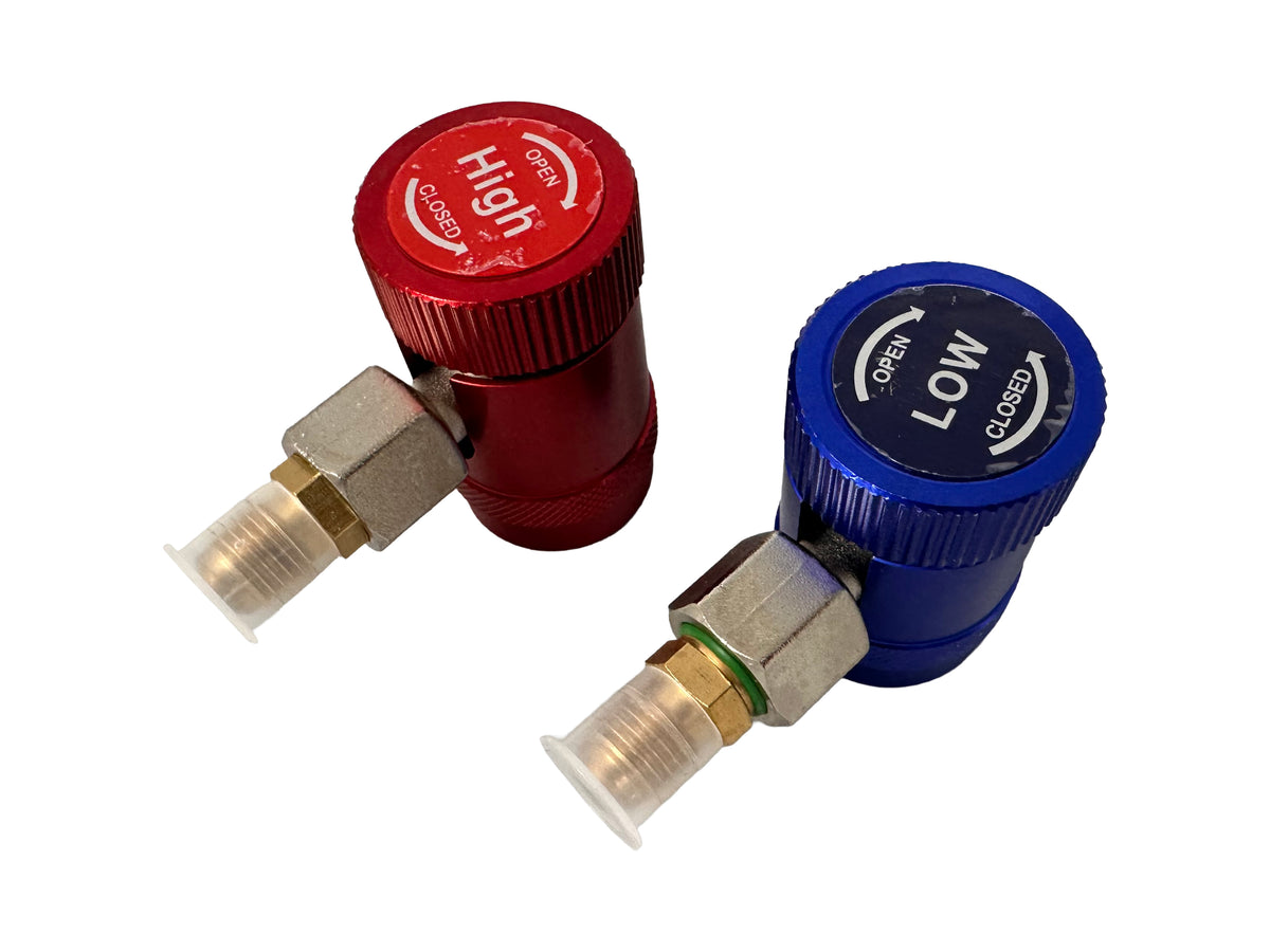 Set cupla rapida cu robinet si adaptor r1234yf pentru aparate de clima 90 grade GEBO TOOLS
