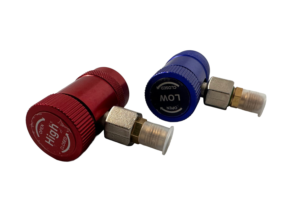 Set cupla rapida cu robinet si adaptor r1234yf pentru aparate de clima 90 grade GEBO TOOLS