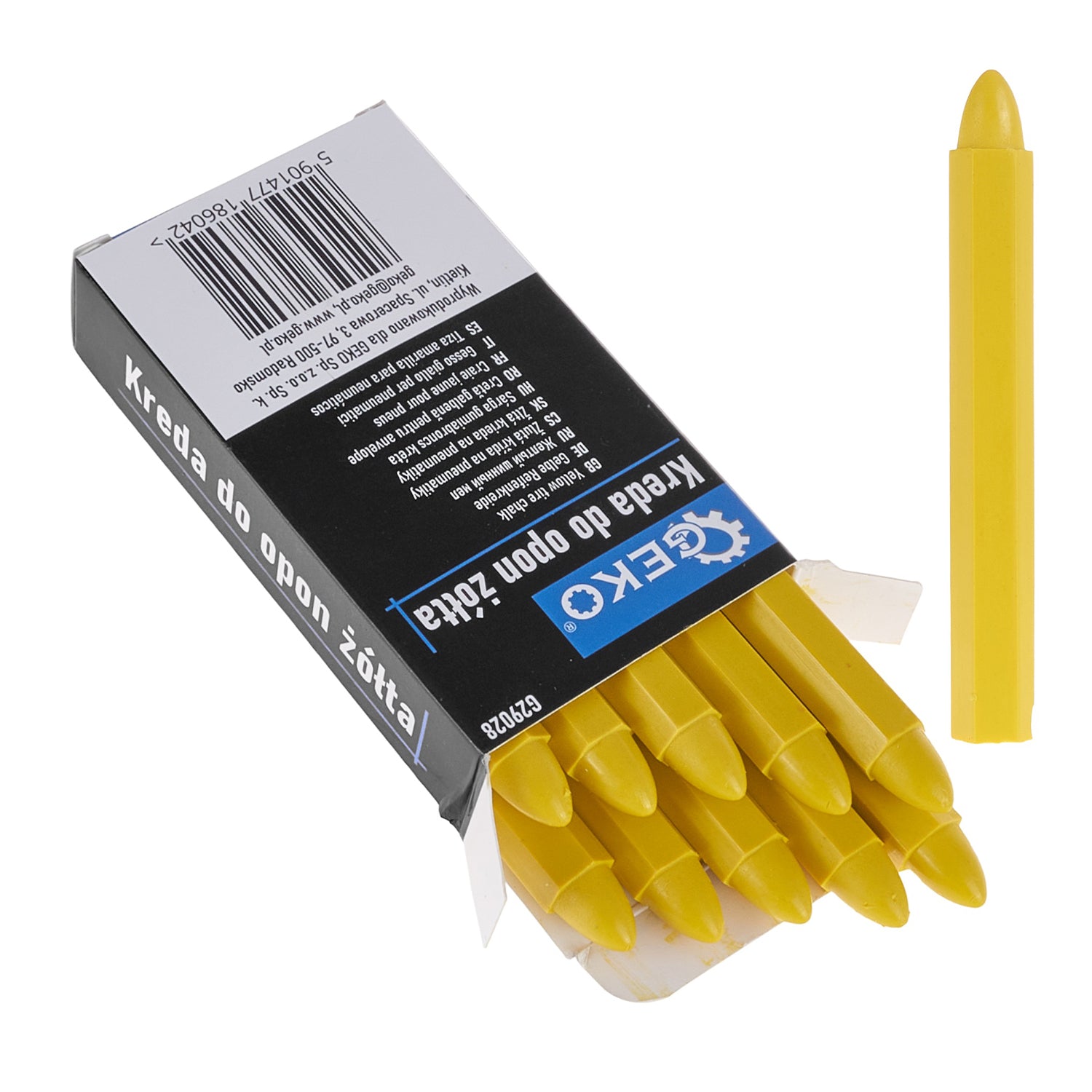 Set de 10 crete galbene pentru marcat anvelope 12x110mm