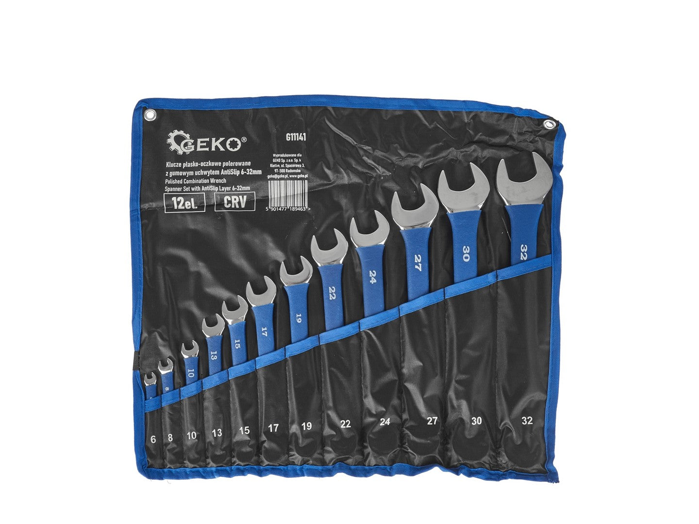 Set de 12 chei combinate inelare fixe cu prindere maner cauciucat anti-alunecare antislip 6-32mm