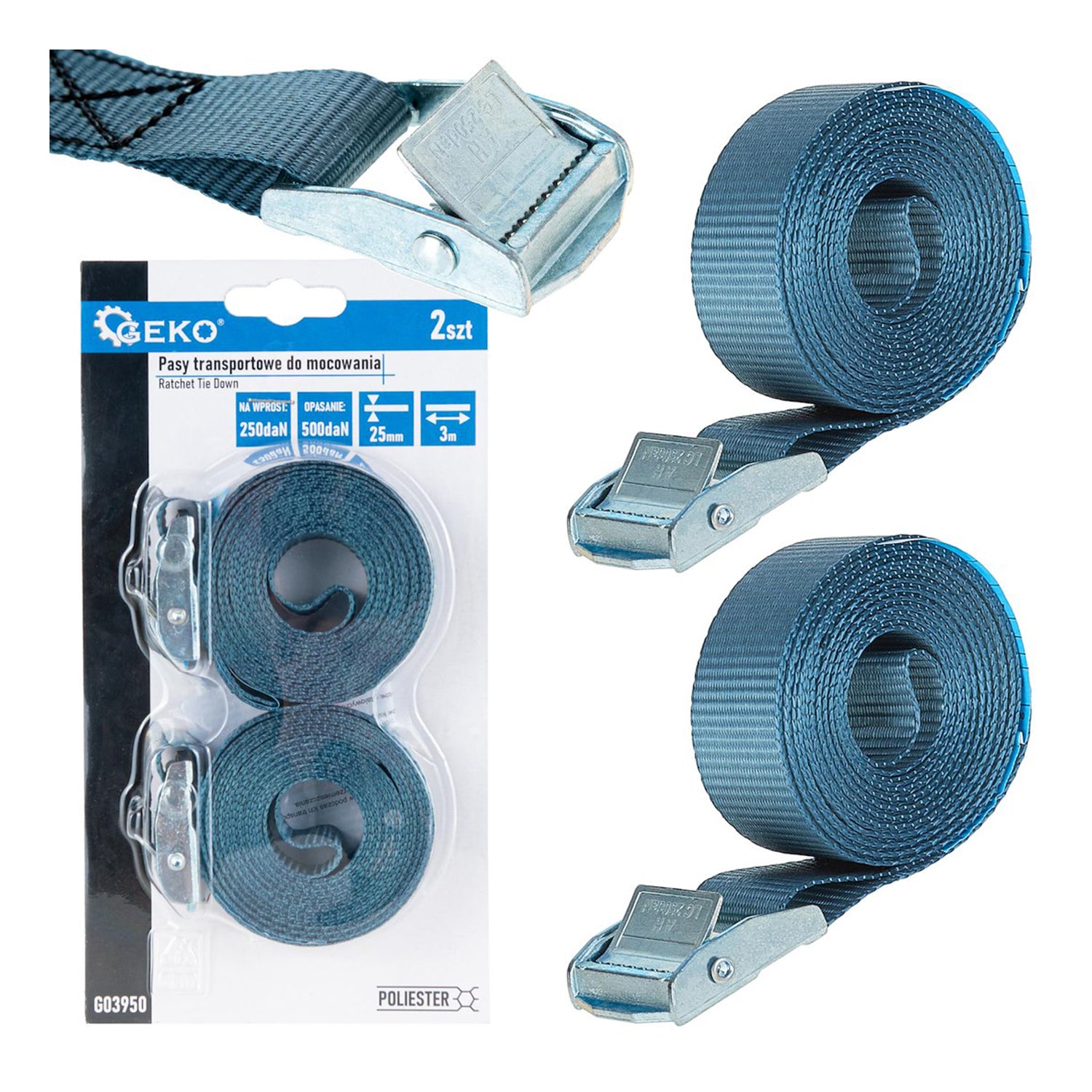 Set de 2 chingi pentru ancorare 25mm x 3m 250kg