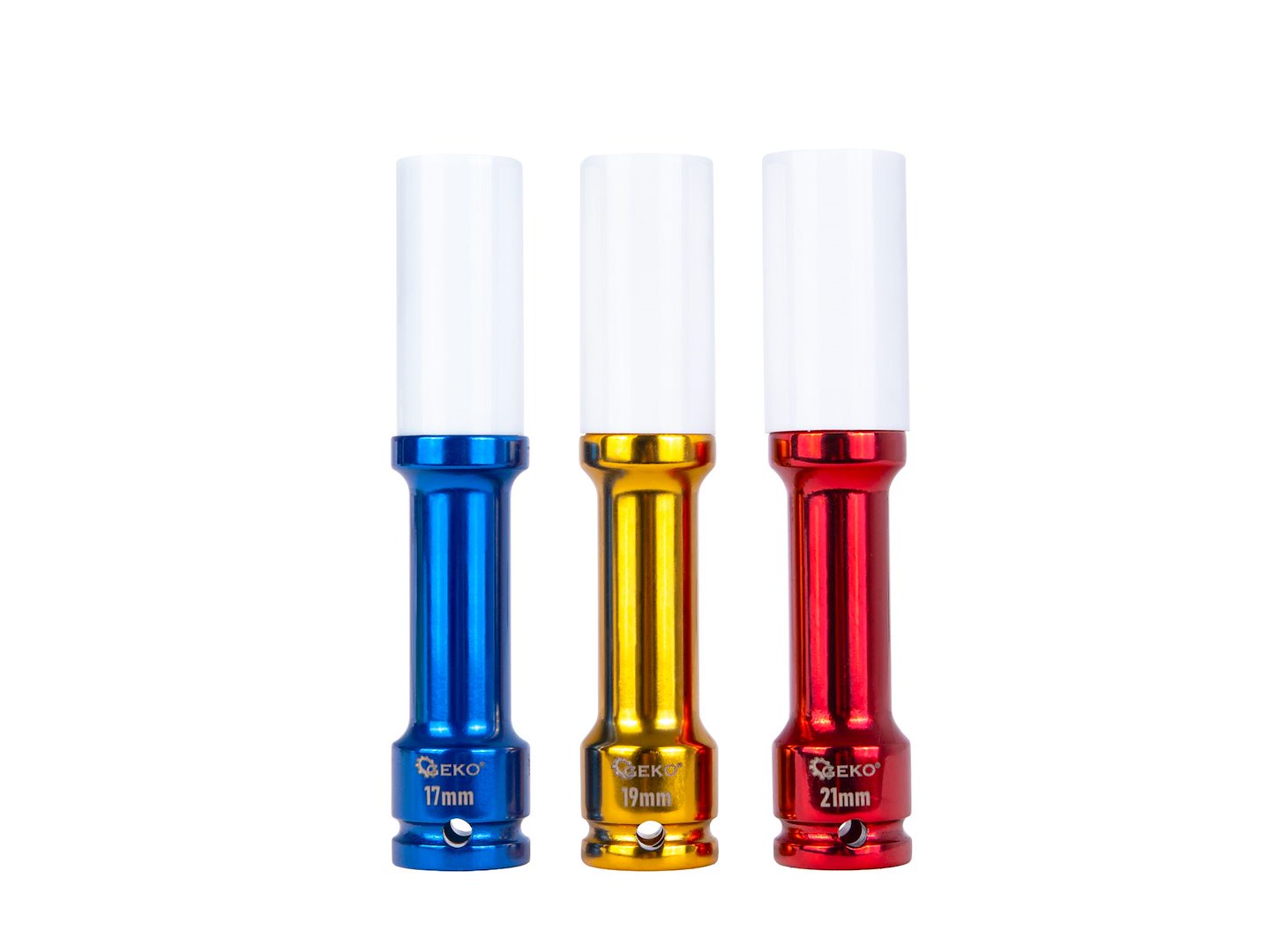 Set de 3 chei tubulare lungi cu protectie pentru jante din aliaj 17-19-21mm 1/2 - GEKO