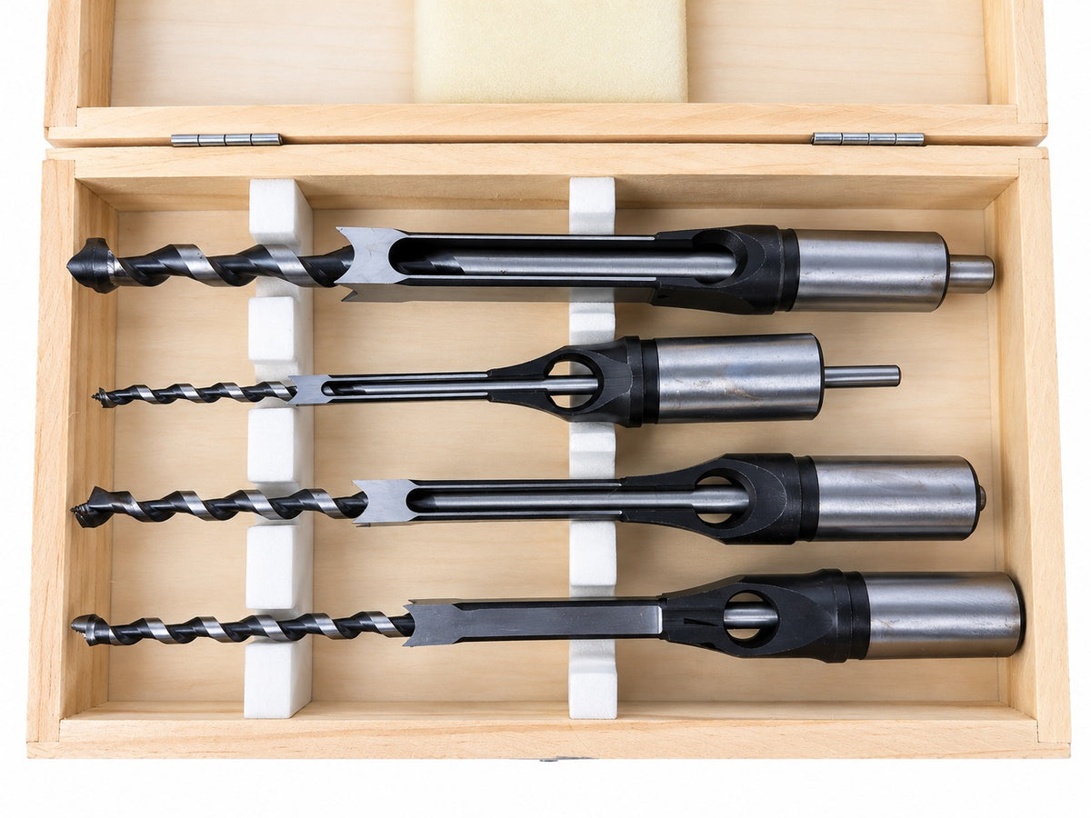 Set de 4 burghie pentru gaurit patrate in lemn GEBO TOOLS