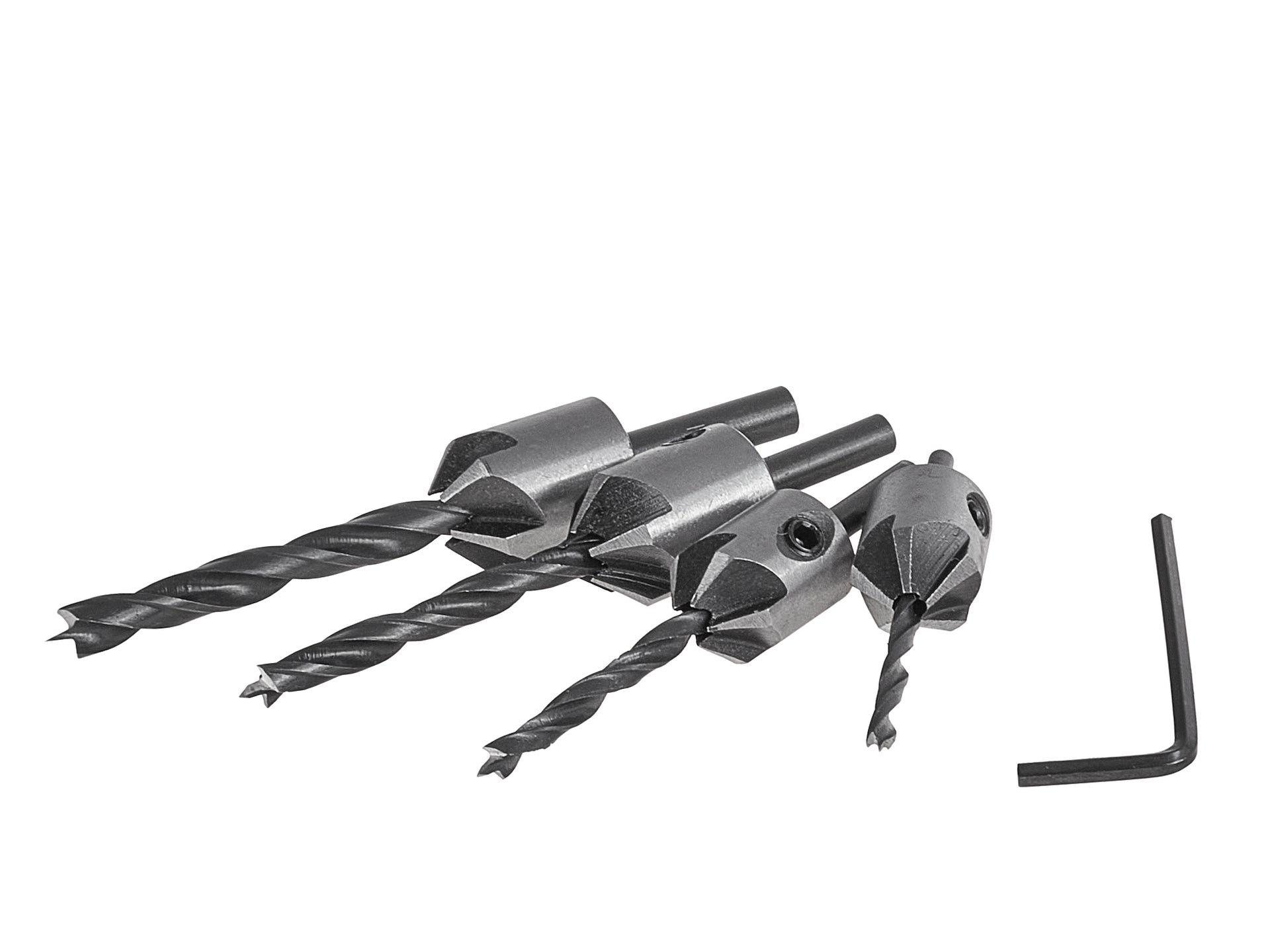 Set de 5 burghie pentru lemn cu zencuitor si limitator de profunzime