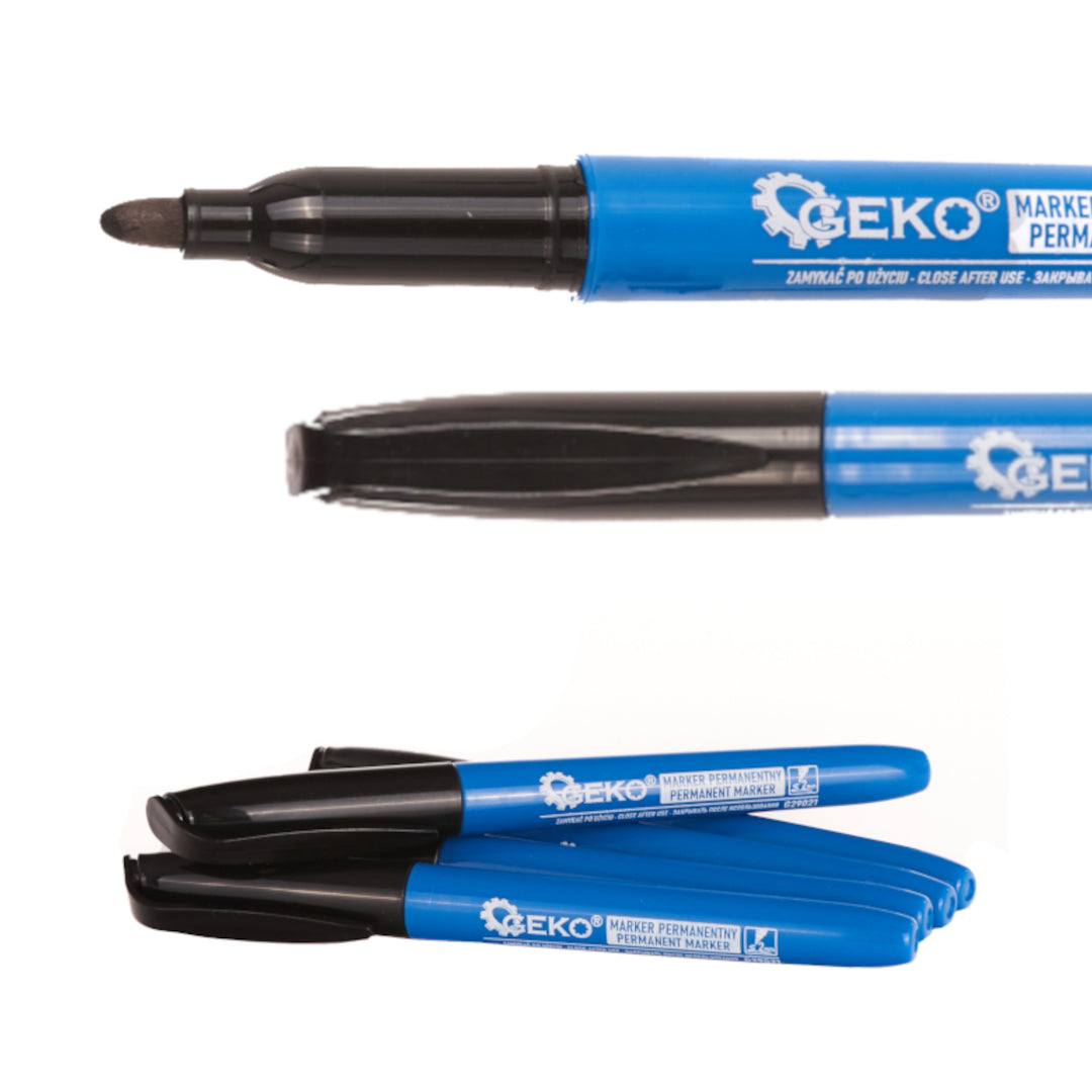 Set de 5 markere permanente industrial subtiri 2mm, negru