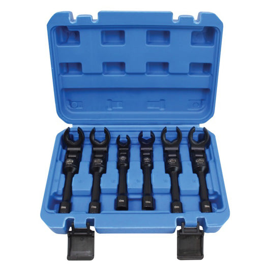 Set de 6 chei tubulare 3/8 cu articulatie pentru conducte 12-19mm