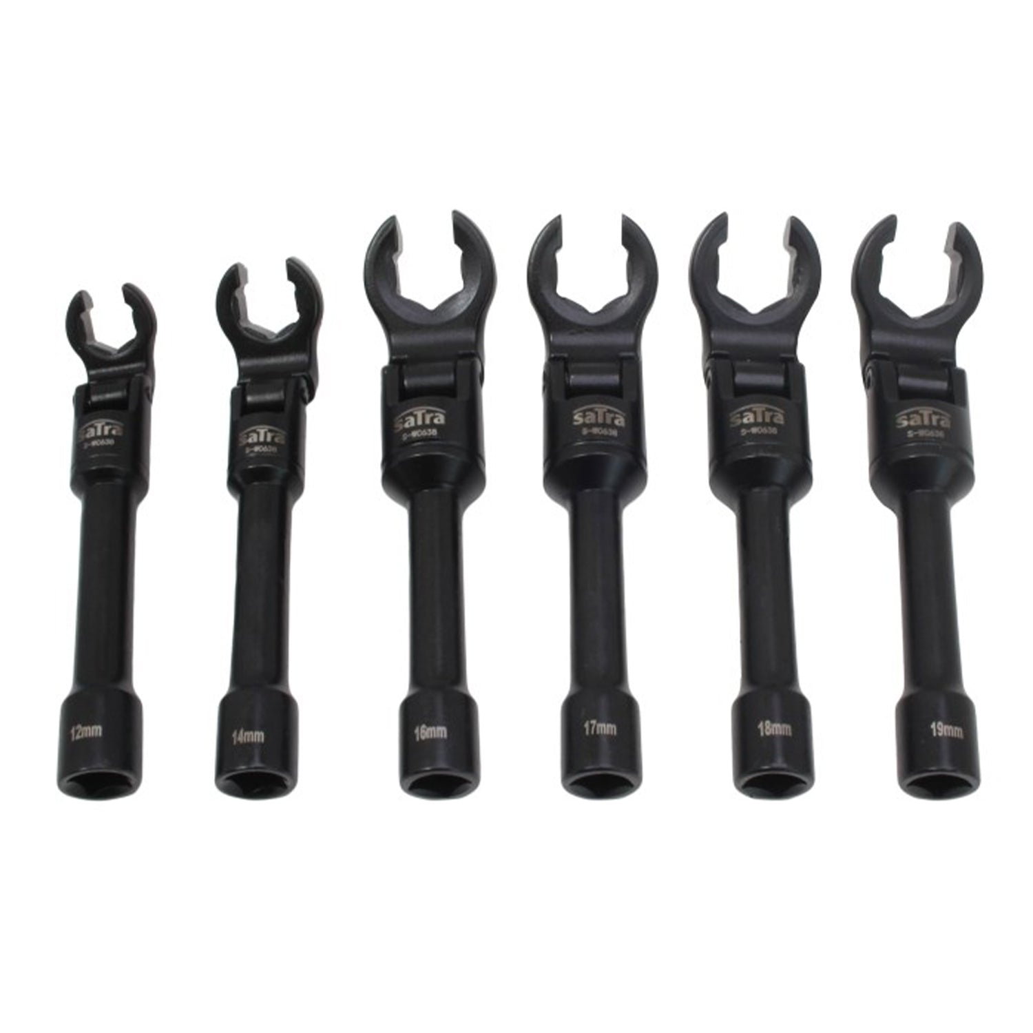 Set de 6 chei tubulare 3/8 cu articulatie pentru conducte 12-19mm