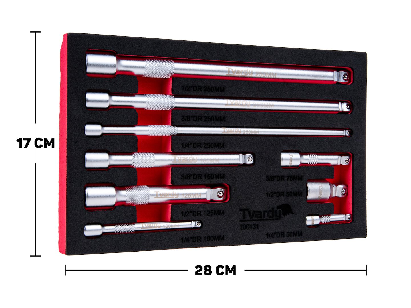 Set de 9 prelungitoare extensii articulate 1/4 3/8 1/2 CRV