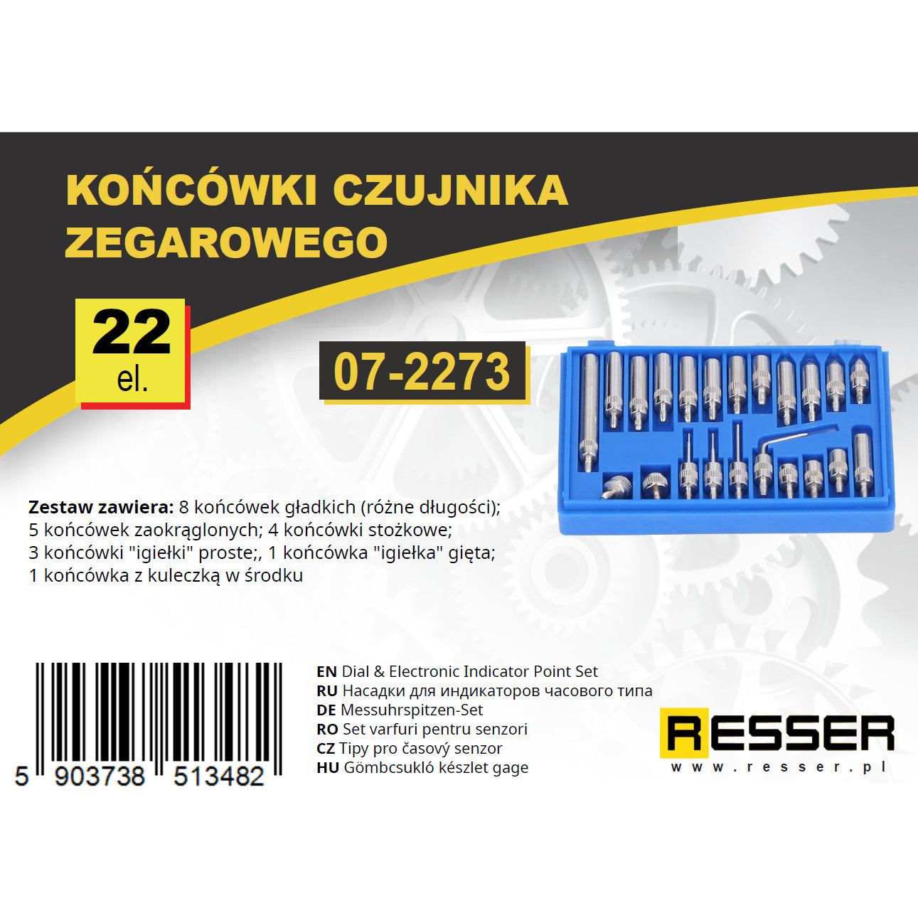 Set extensii palpatoare adaptoare ceas comparator 22 piese RESSER