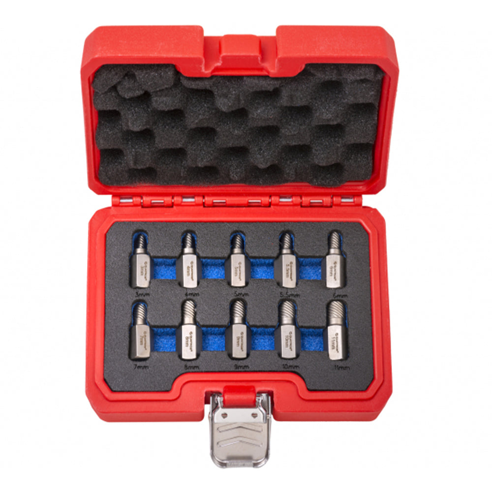 Set extractoare suruburi rupte uzate 10 piese QUATROS