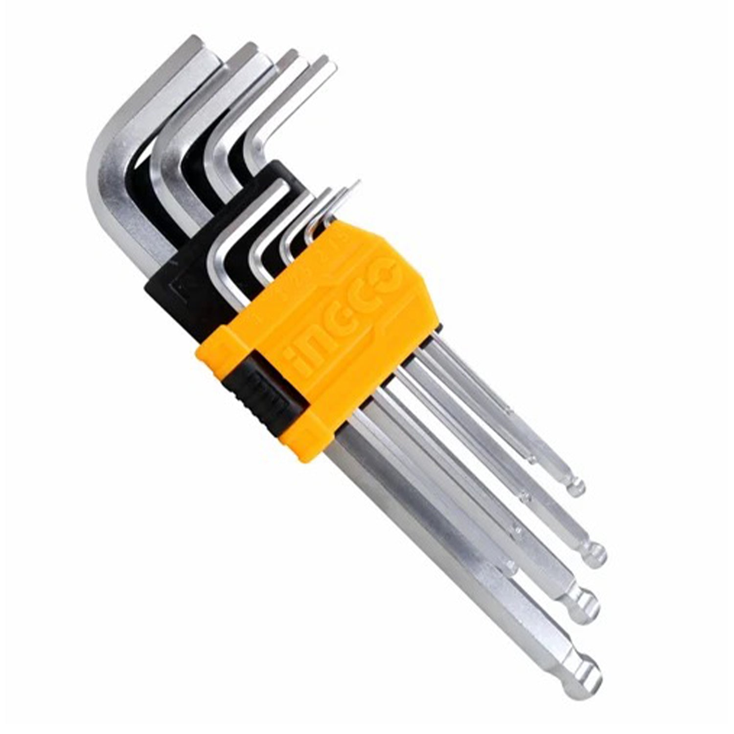 Set imbus tip l extra lung cu bila 1.5-10mm INGCO