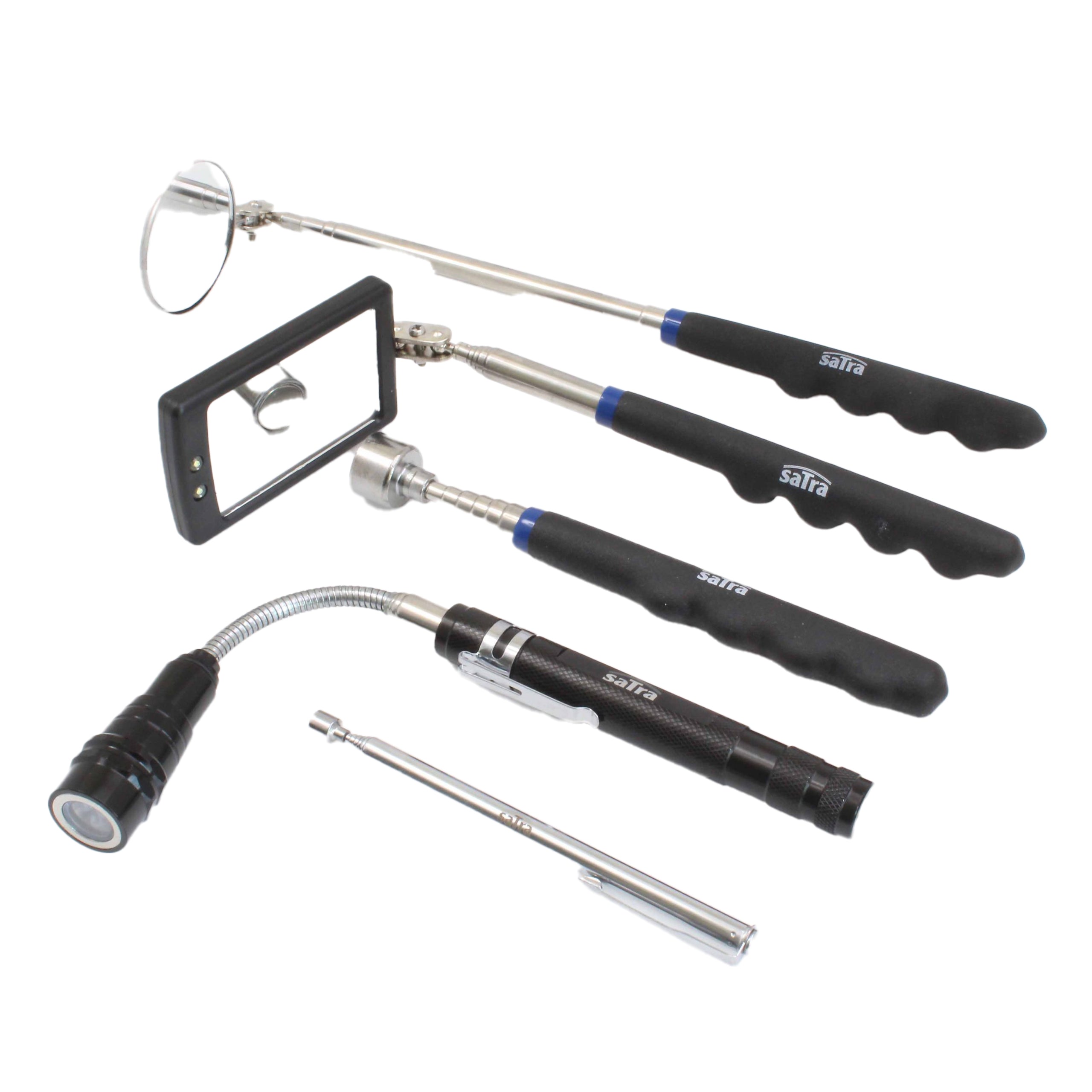 Set inspectie si recuperare 5 piese - magnet, oglinda, lanterna LED