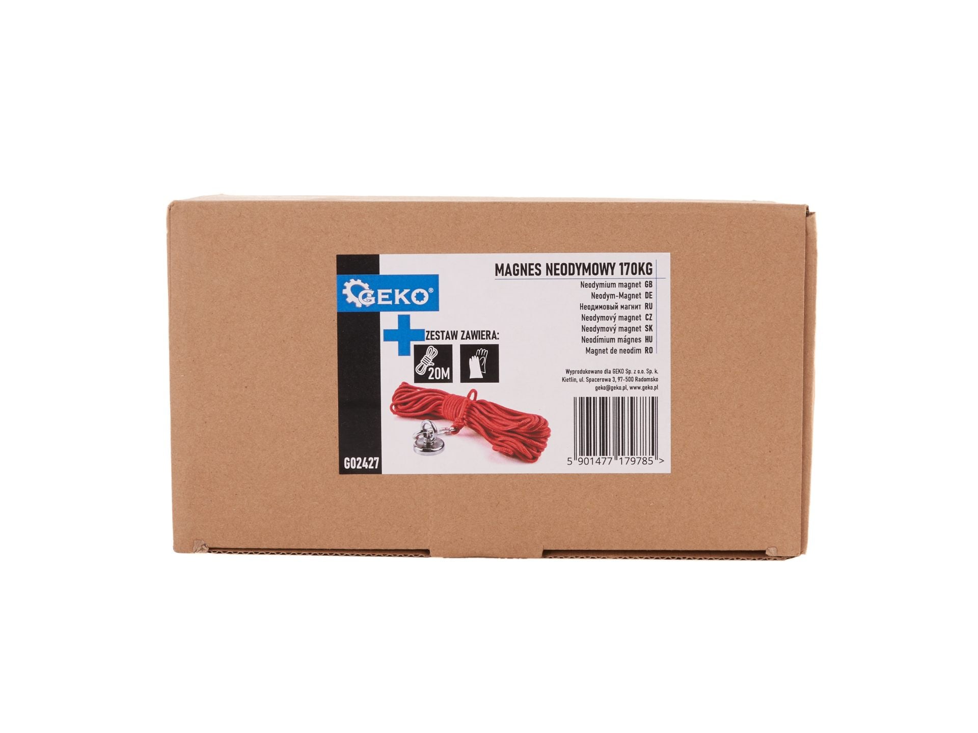 Set magnet neodim 170kg cu funie 20m si manusi