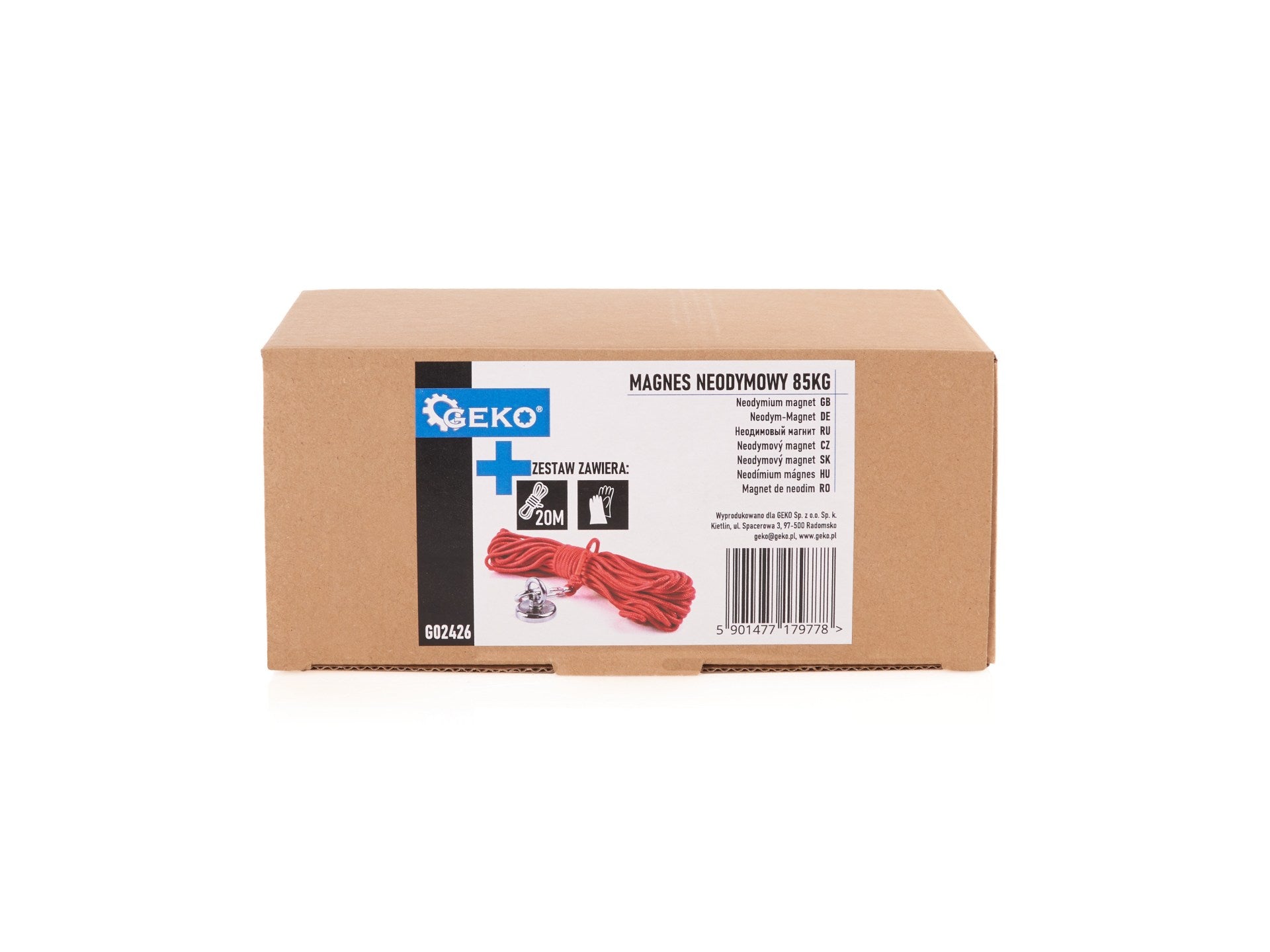Set magnet neodim 85kg cu funie 20m si manusi