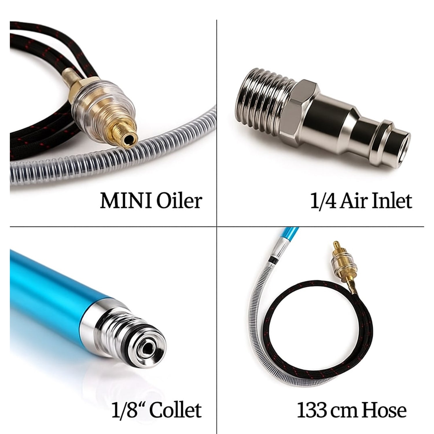 Set micro polizor pneumatic tip creion, 17 piese, viteza mare 58.000 RPM, unealta compacta si usoara pentru slefuire, curatare, taiere, lustruire si sudura GEBO TOOLS