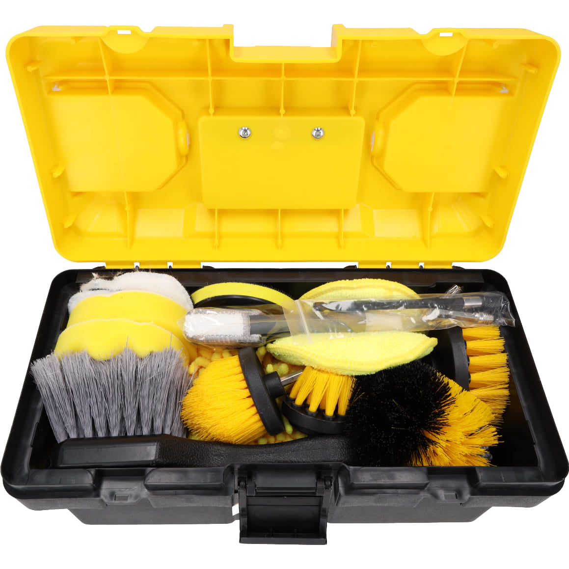 Set profesional pentru curatare auto detailing - 27 piese, perii, pensule, bureti, lavete - RESSER