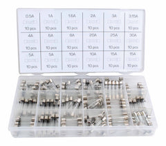 Set sigurante auto fuzibile din sticla 6x30mm 0.5a-30a 180 piese