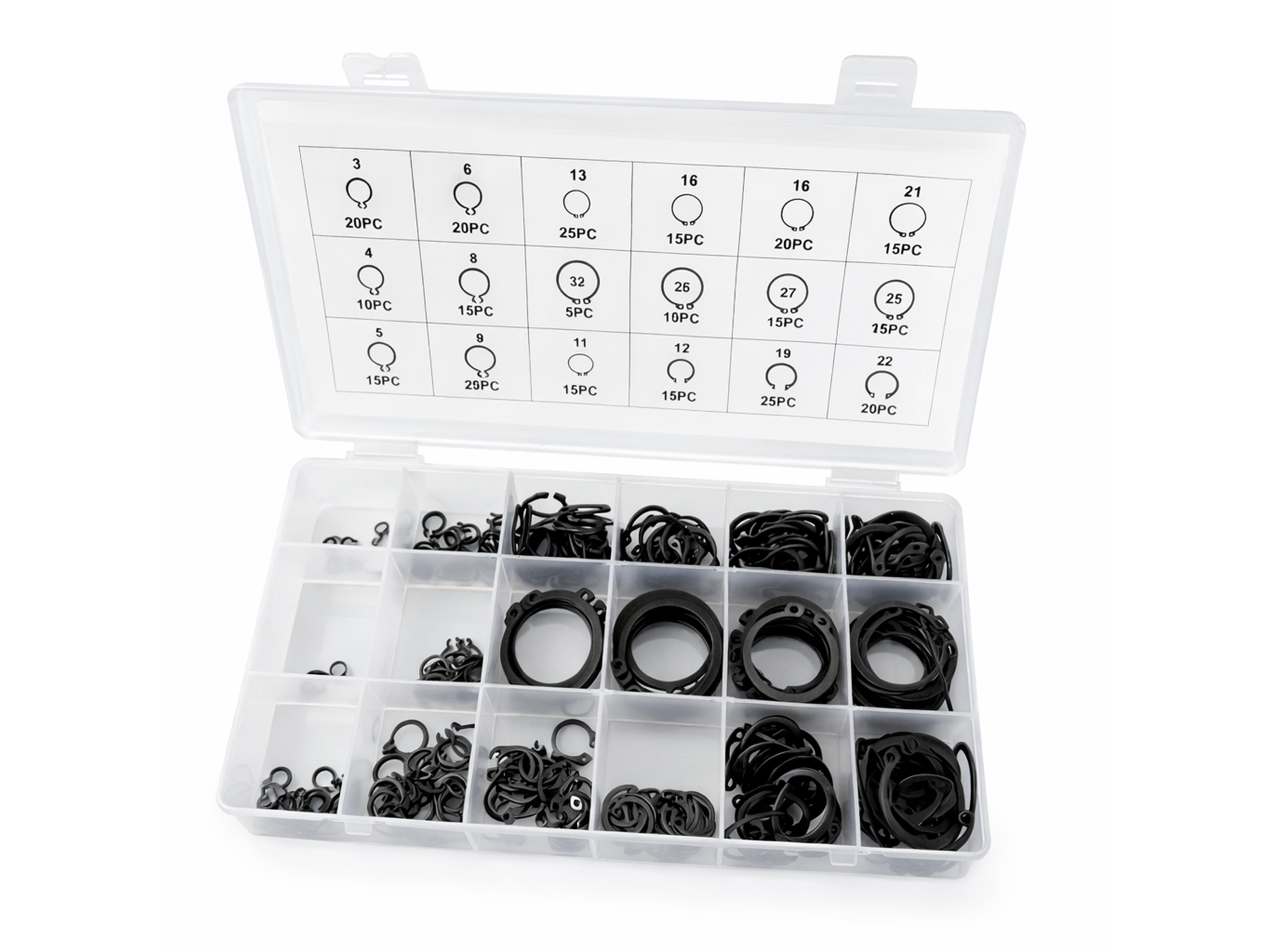 Set sigurante SEEGER exterioare 300 bucati GEBO TOOLS