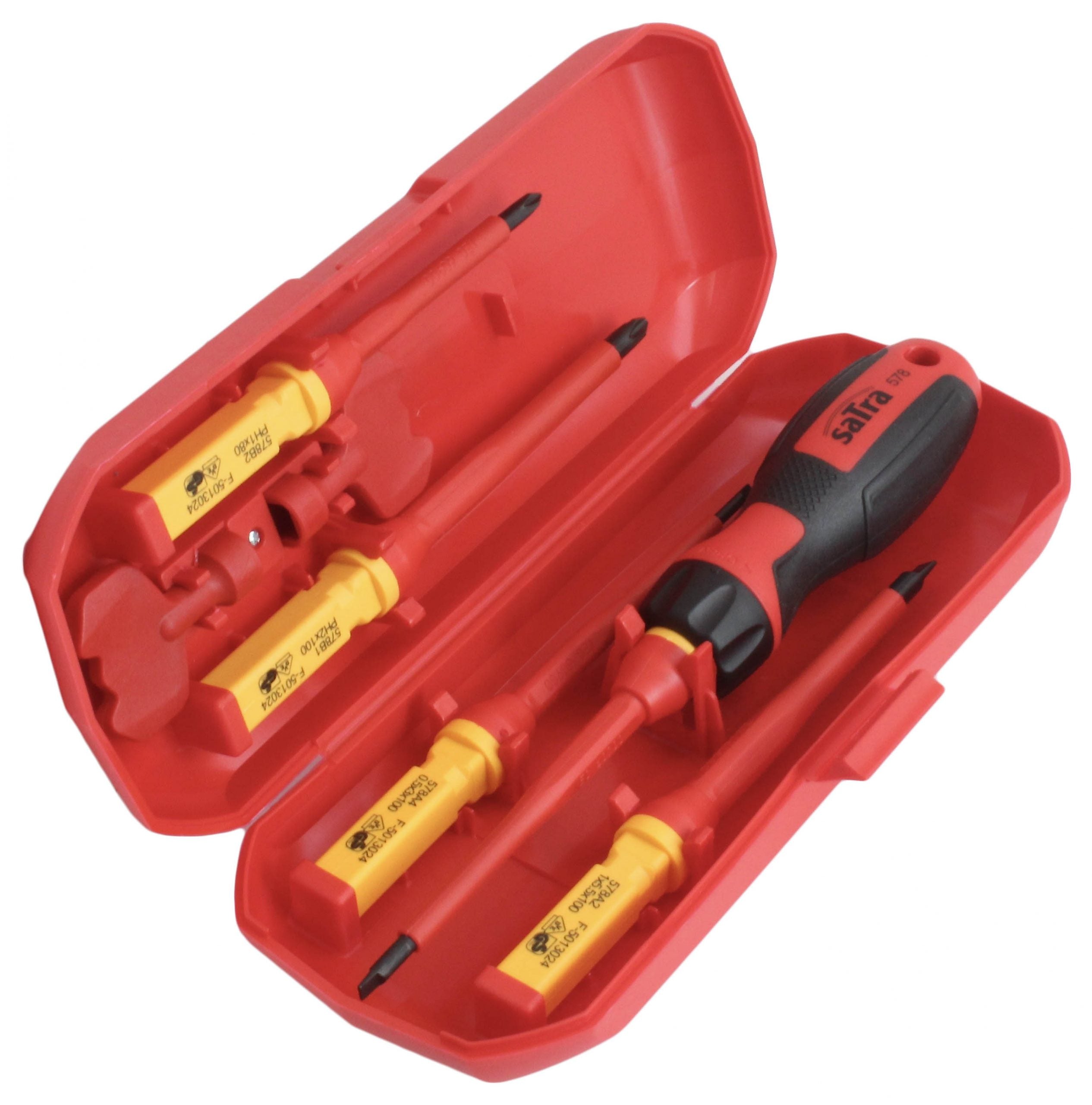 Set surubelnite electricieni VDE cu capete interschimbabile 8 piese