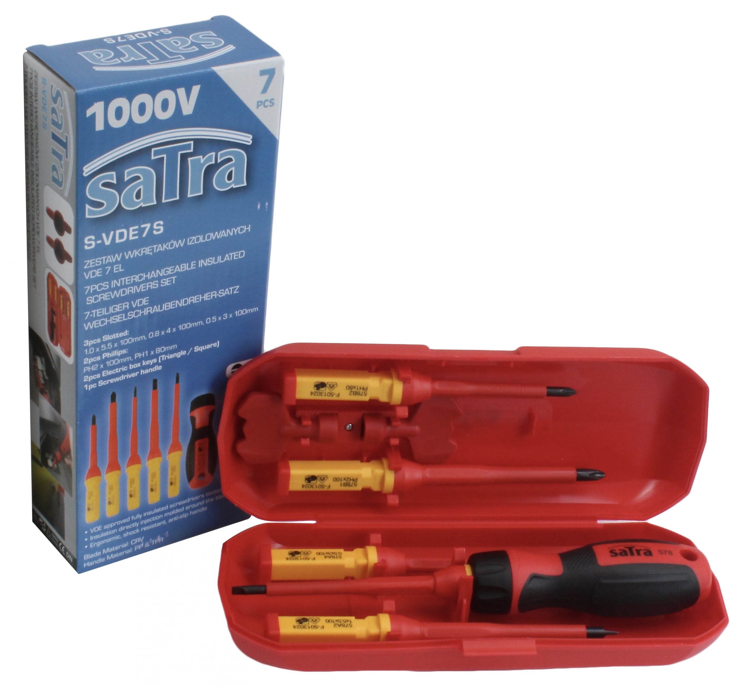 Set surubelnite electricieni VDE cu capete interschimbabile 8 piese