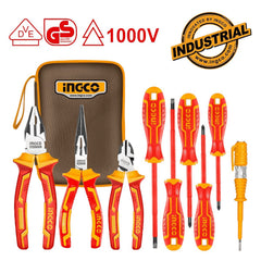 Set surubelnite si clesti pentru electricieni 9 buc - INGCO