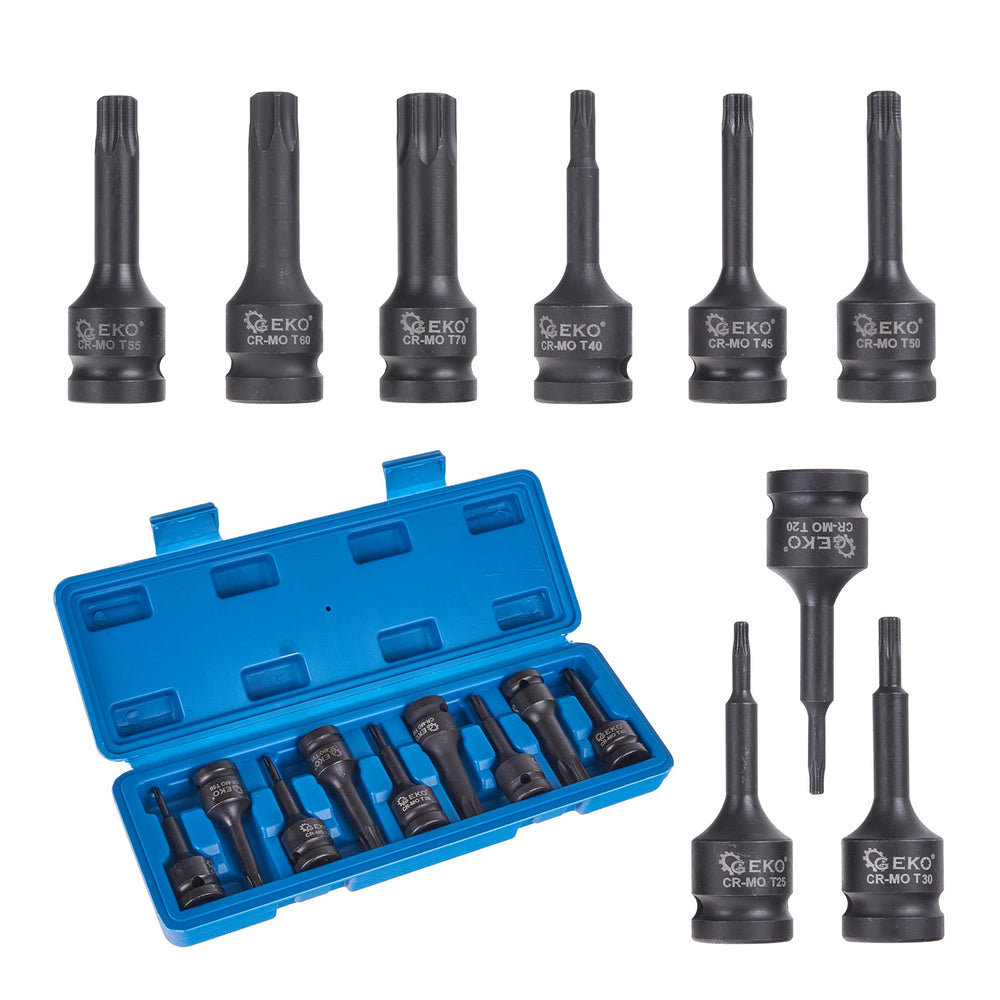 Set TORX de impact 1/2 t20-t70 9 piese GEKO