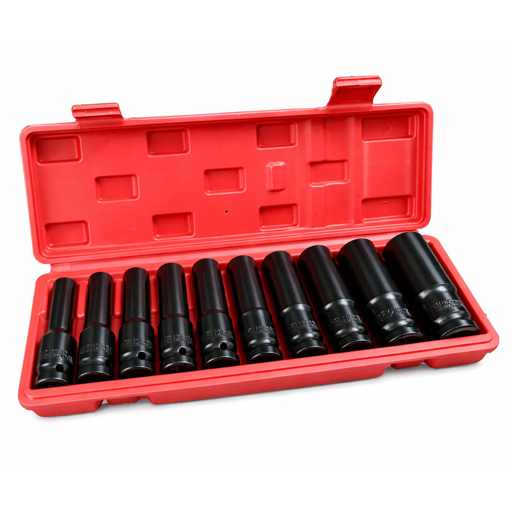 Set tubulare 1/2 lungi negre 8-24 mm 10 piese GEBO TOOLS