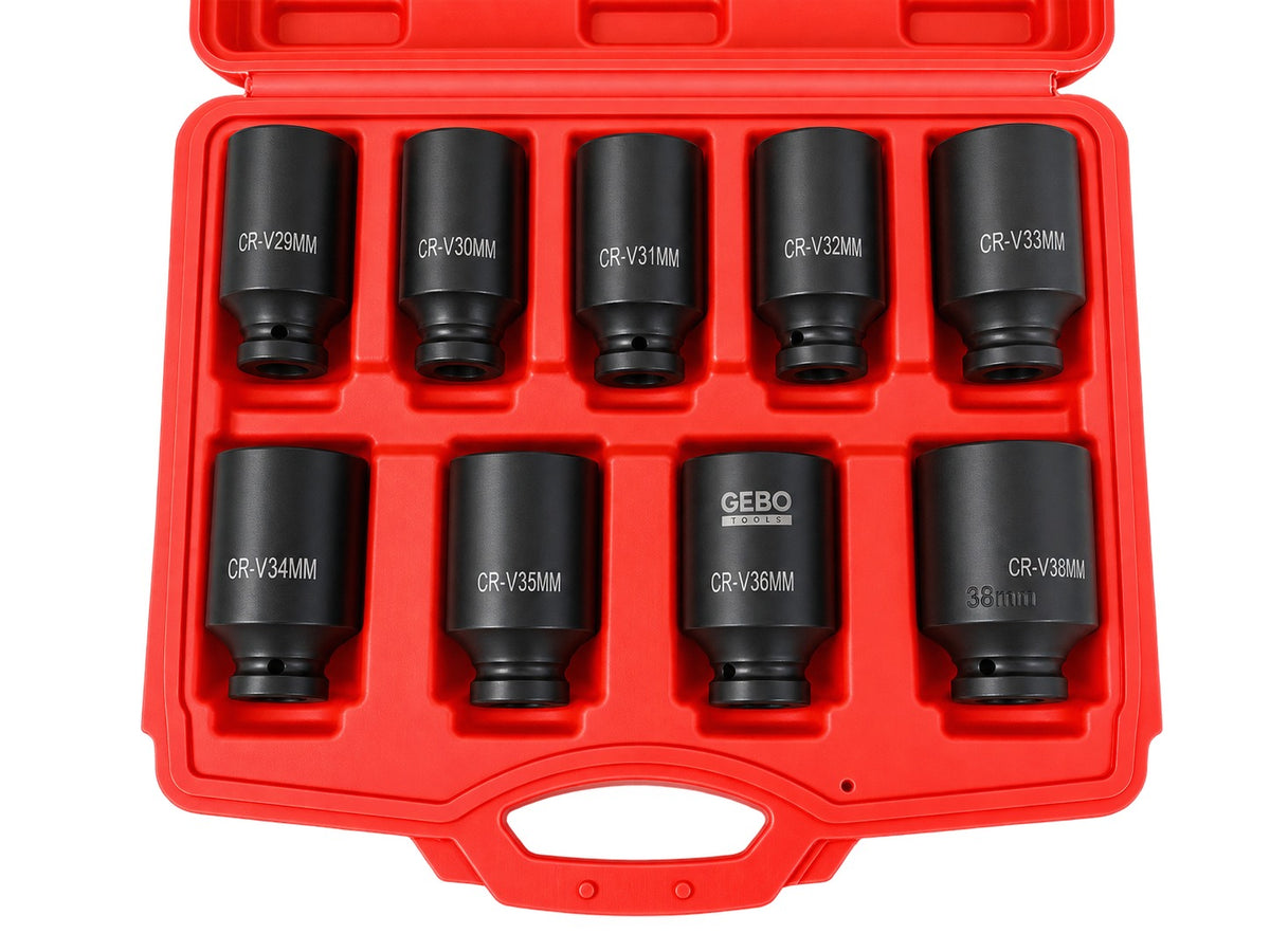 Set tubulare de impact 1/2 pentru planetare 9 piese 29-38mm GEBO TOOLS