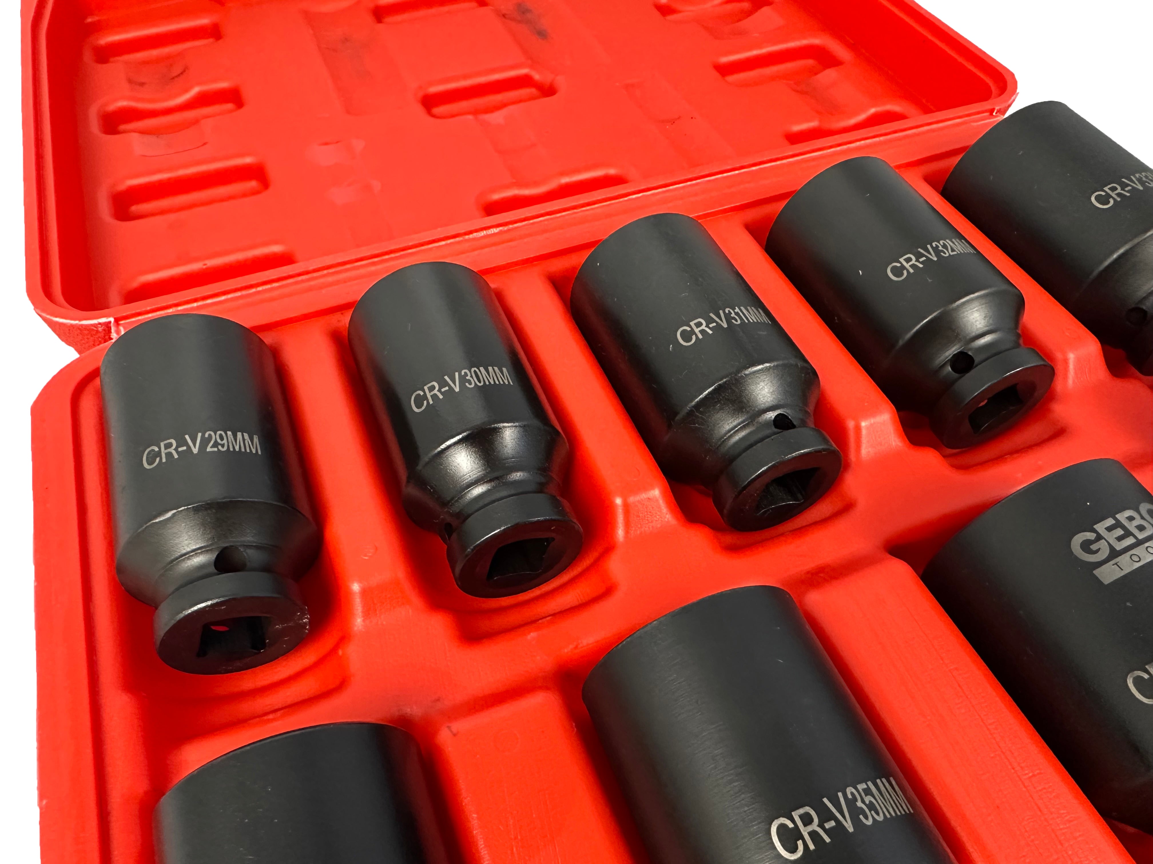 Set tubulare de impact 1/2 pentru planetare 9 piese 29-38mm GEBO TOOLS