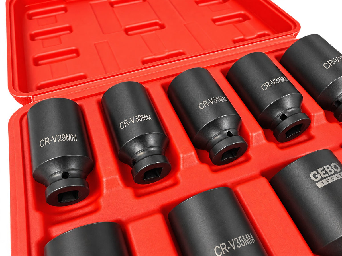 Set tubulare de impact 1/2 pentru planetare 9 piese 29-38mm GEBO TOOLS