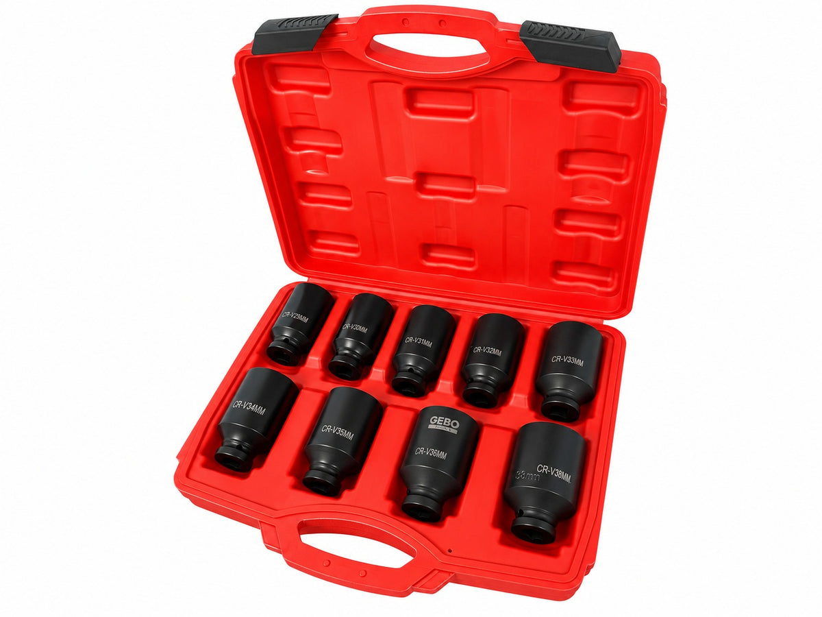 Set tubulare de impact 1/2 pentru planetare 9 piese 29-38mm GEBO TOOLS