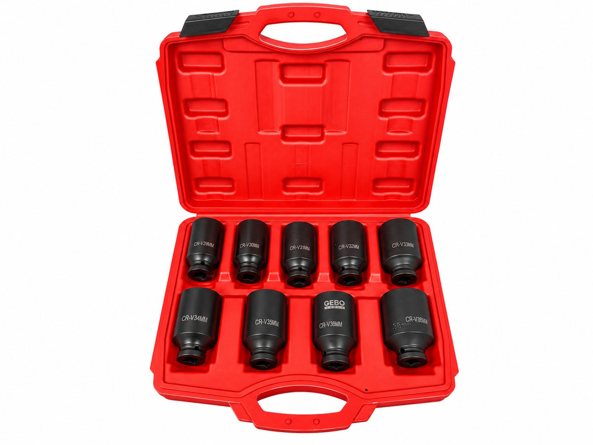 Set tubulare de impact 1/2 pentru planetare 9 piese 29-38mm GEBO TOOLS
