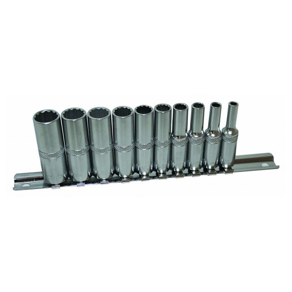 Set tubulare lungi bihexagonale 1/4'' 4-13mm 10 piese