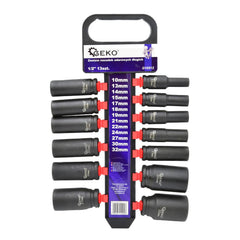 Set tubulare lungi de impact 1/2'' 10-32mm 13 piese GEKO