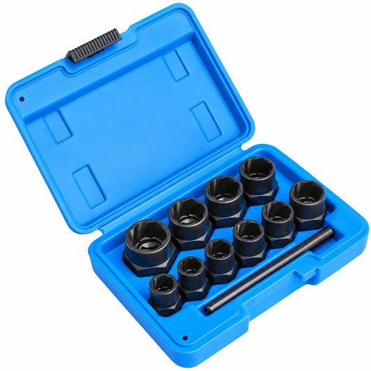 Set tubulare pentru suruburi uzate 9-19mm 11 piese