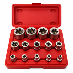 Set tubulare profil e e4-e24 1/4 3/8 1/2 14 piese GEBO TOOLS