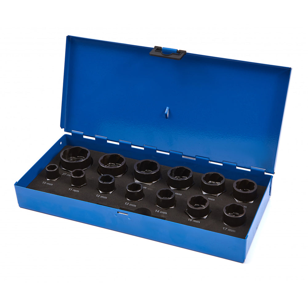 Set tubulare pt prezoane uzate si antifurt - patrat 1/2 si 3/8 - 14 piese