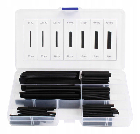 Set tuburi termocontractabile negre TC527 127 piese
