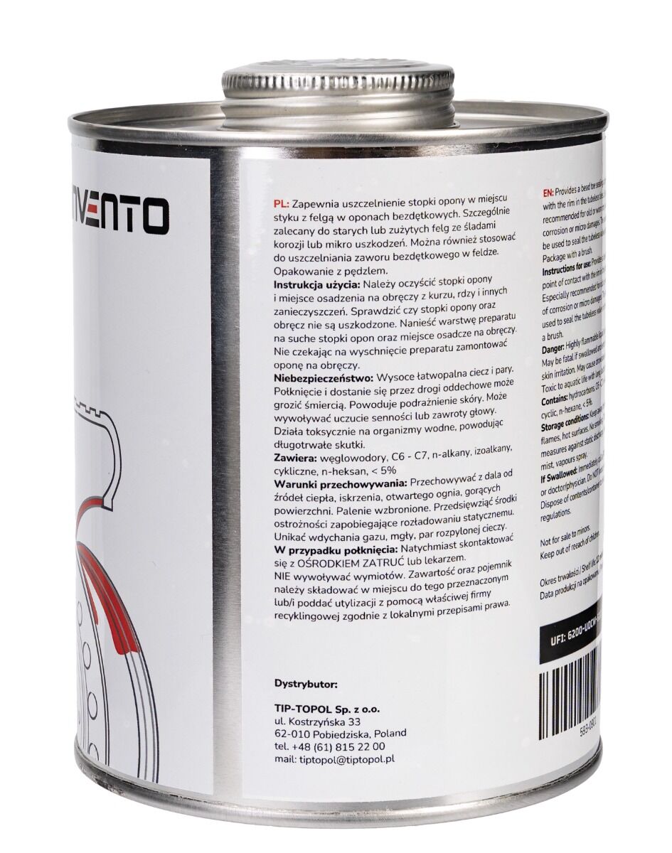 Solutie de etansare anvelopa bead sealer cu pensula, 1l - INVENTO