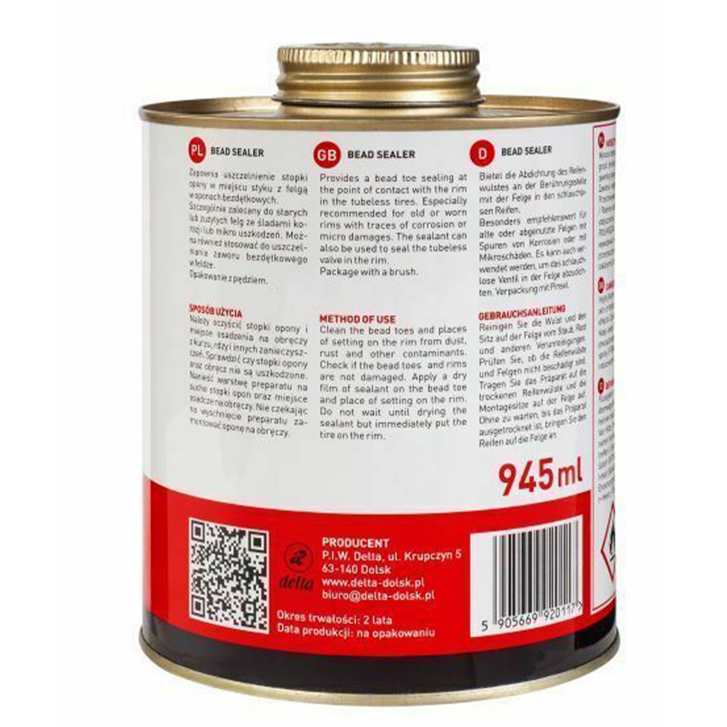 Solutie de etansare anvelopa bead sealer extra 945 ml cu pensula INVENTO