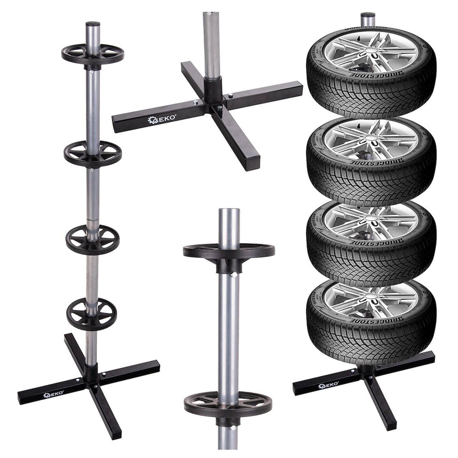 Stand suport pentru depozitare set 4 anvelope roti auto GEKO