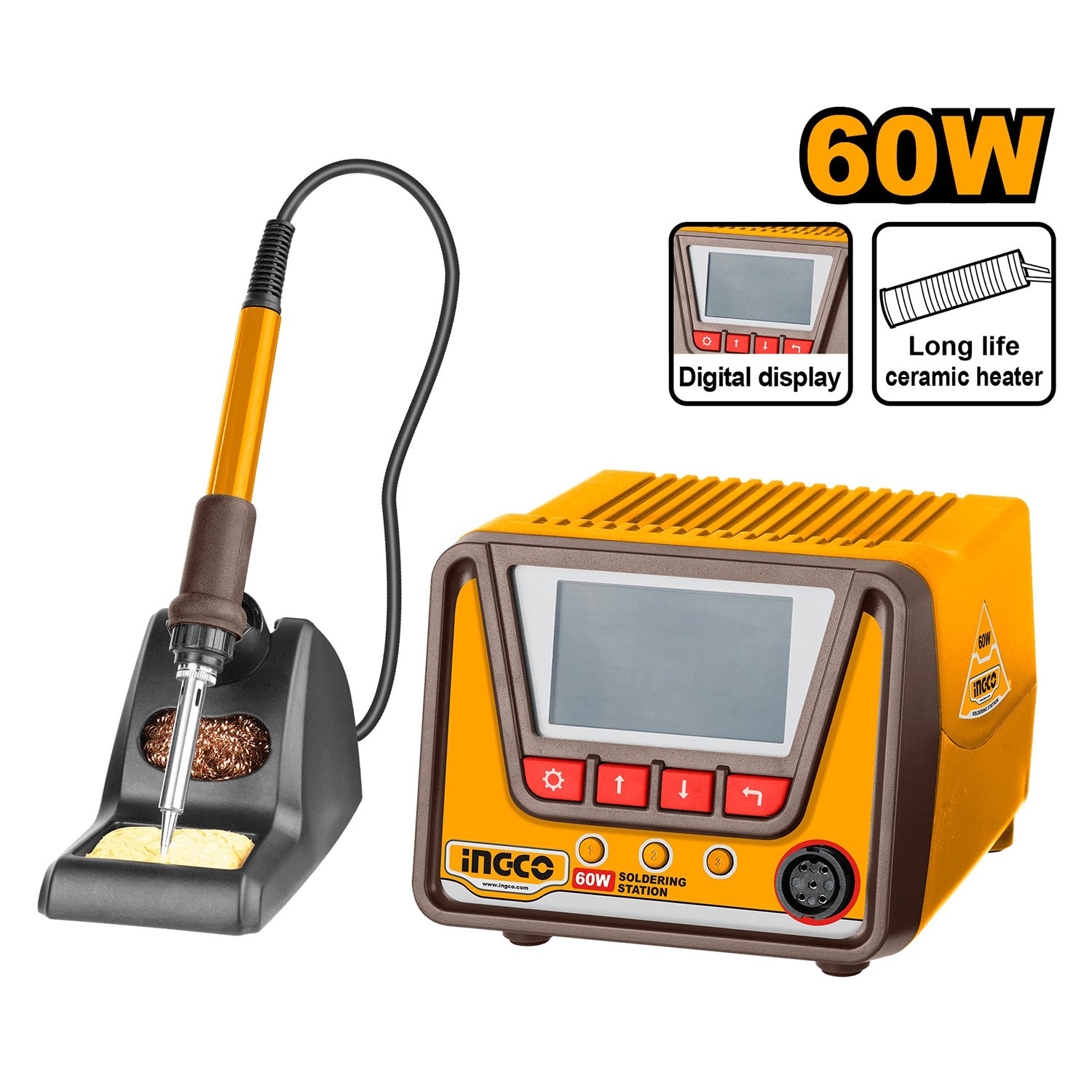 Statie de lipire 60W cu display digital - INGCO