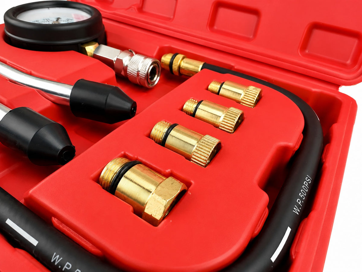 Tester compresmetru compresie motoare benzina 8 piese GEBO TOOLS