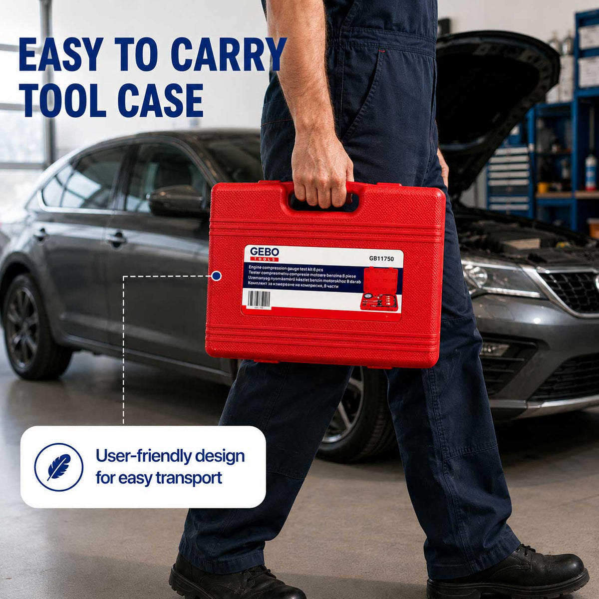 Tester compresmetru compresie motoare benzina 8 piese GEBO TOOLS