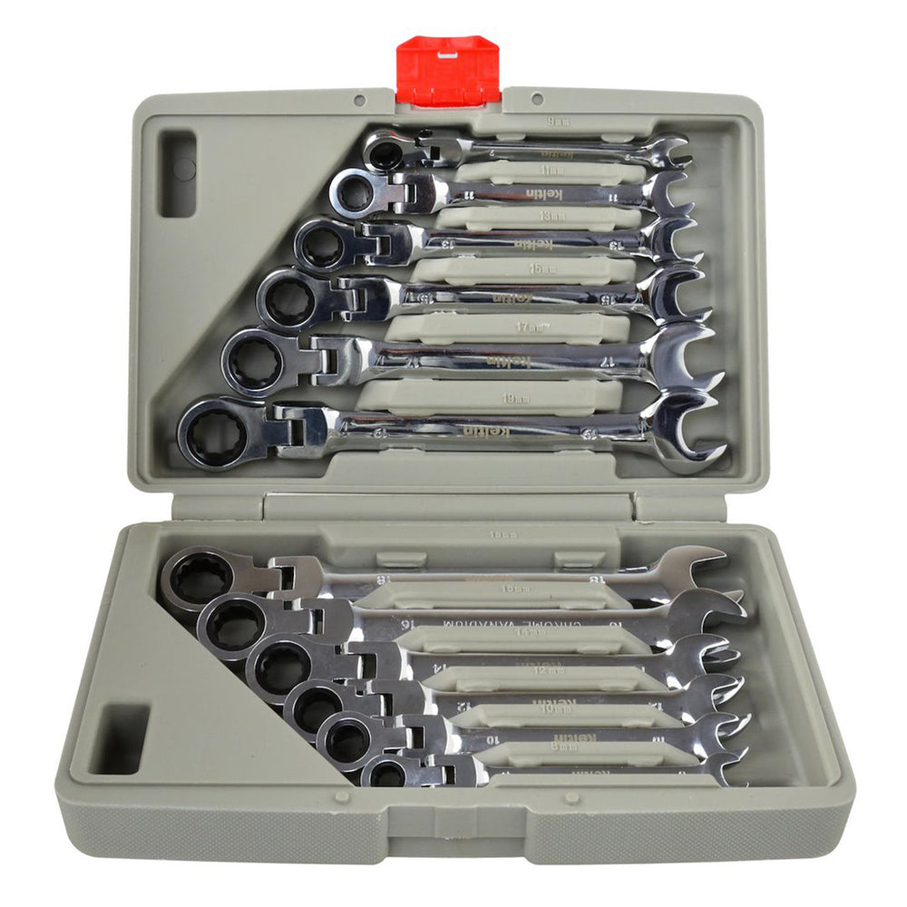 Trusa chei combinate cu clichet articulate 8-19mm 12piese KELTIN
