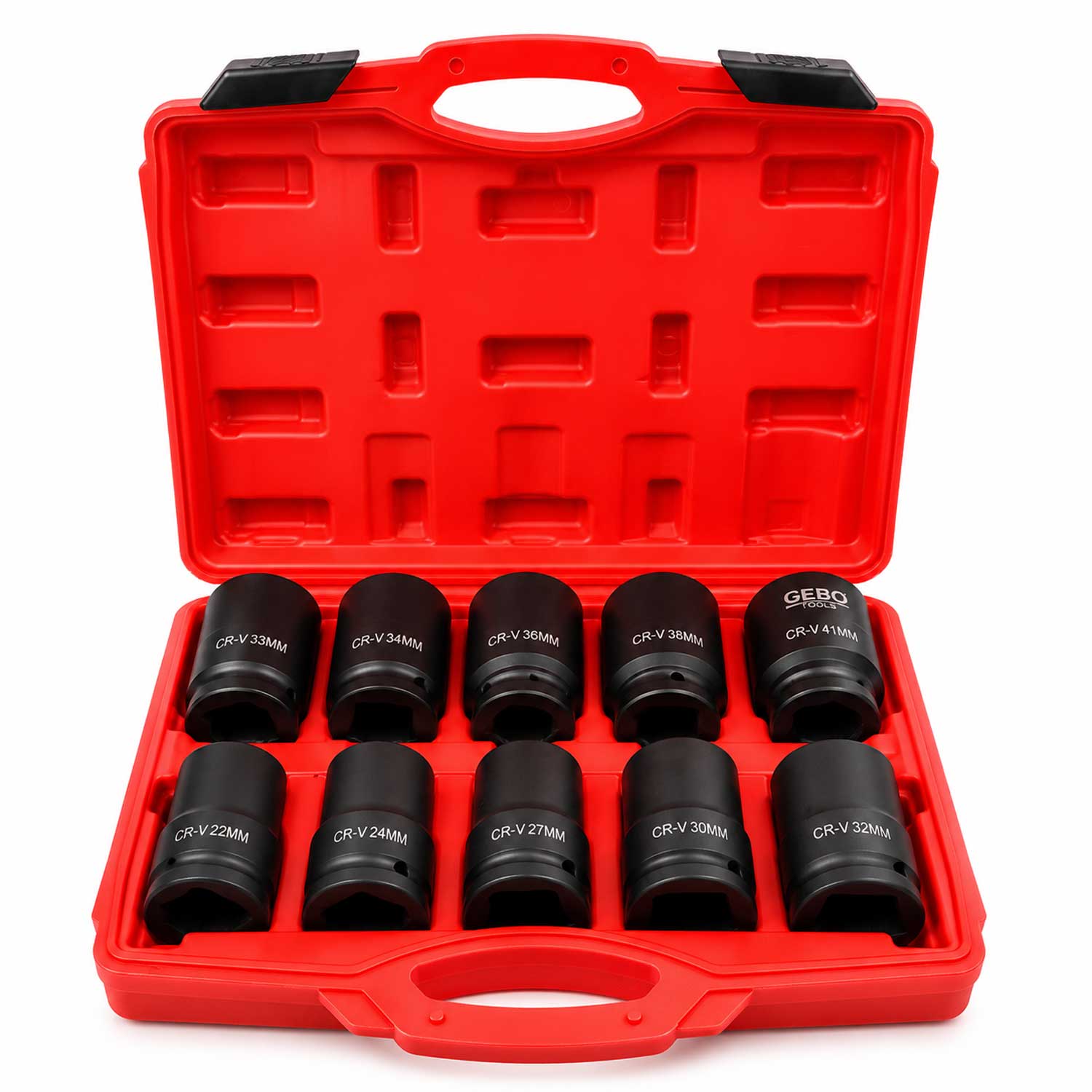 Trusa chei tubulare de impact lungi 1'' 22-41 mm 10 piese GEBO TOOLS